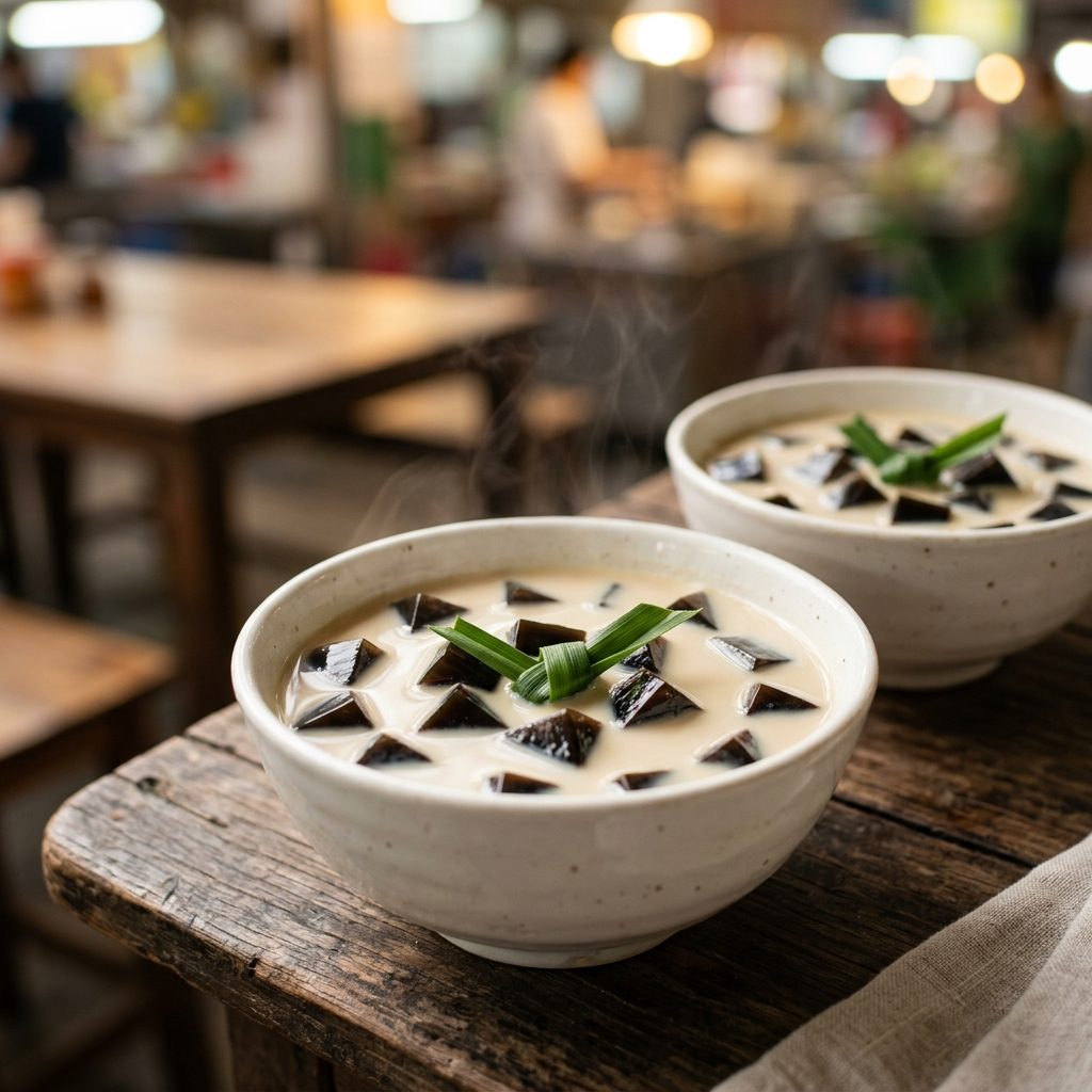 Grass Jelly and Soya Milk Cups