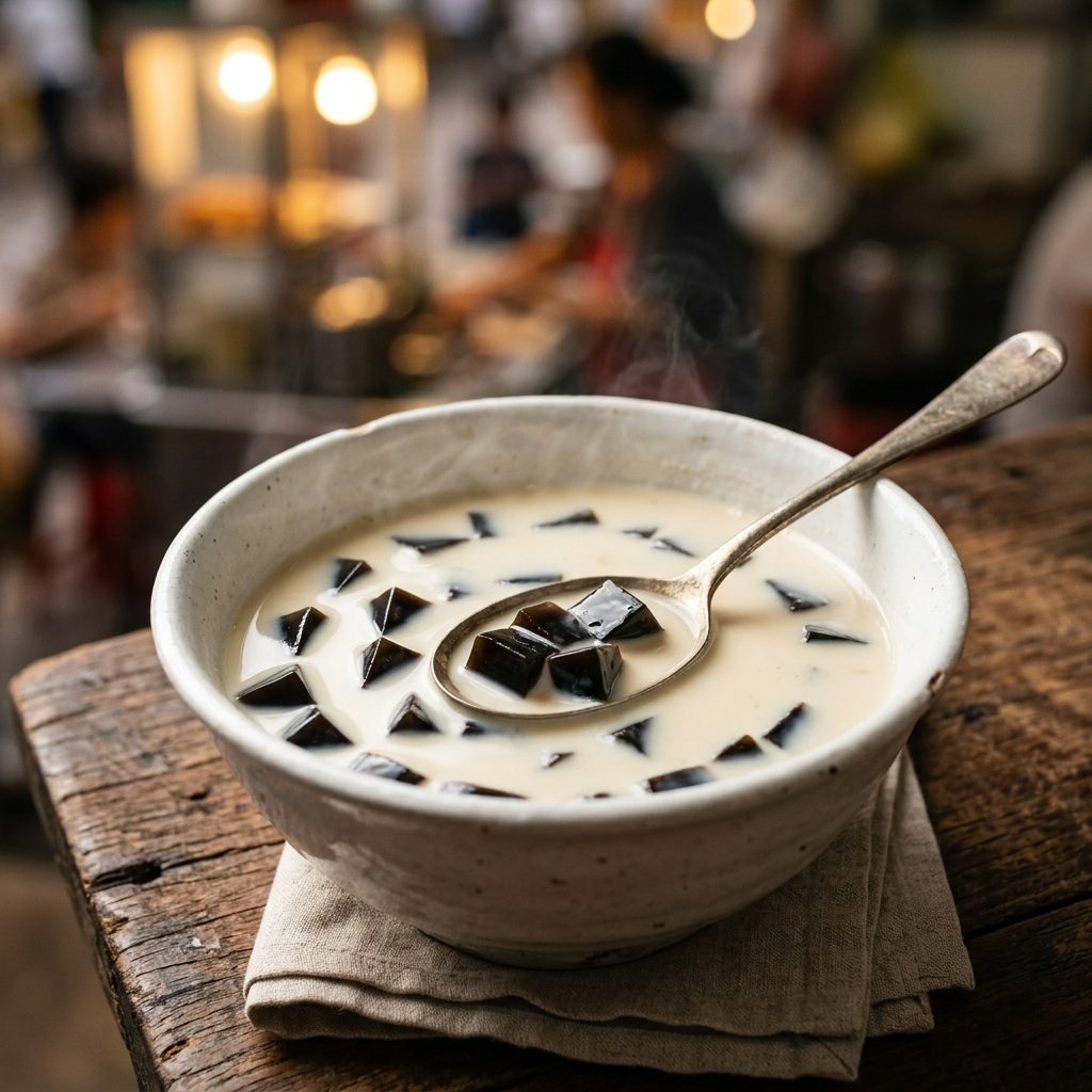 Soya Milk with Grass Jelly
